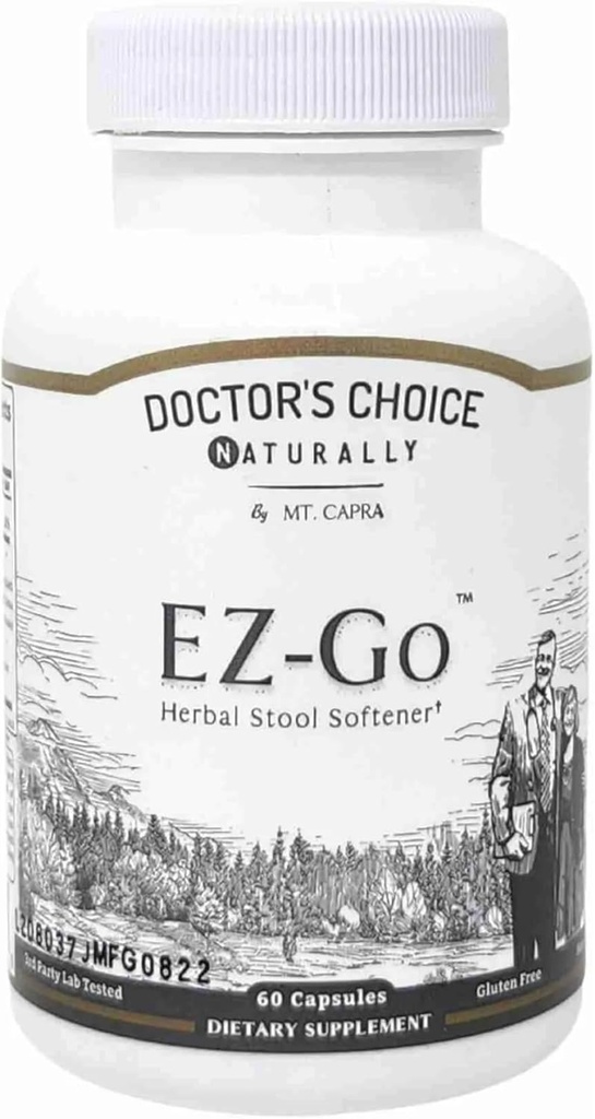 Mt. Capra EZ-Go Herbal Stool Softener | Non-Habit Forming, Gentle Elimination Support | Include Cape Aloe Gel, Slippery Elm Bark, Marshmallow Root, Triphala, Magnesium e Rhubarb Root | 30 Servings