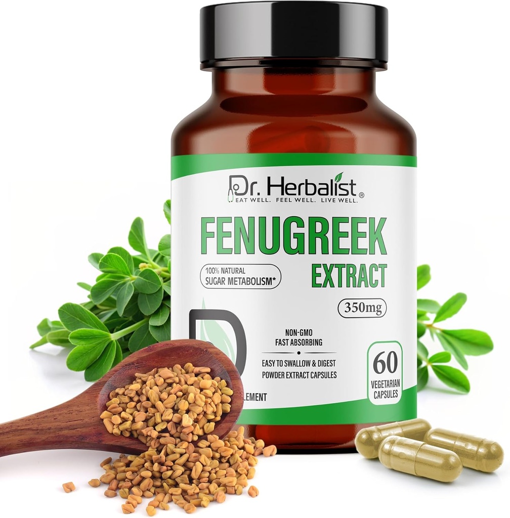Herbalist Fenugreek extract 350mg - 60 kapsulak | Ez-GMO | Absorbing baraua | Begetariarra