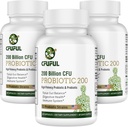 Probiotikoak emakumeentzat eta gizonentzat - 200 Billion CFU 12 Strains Probiotics for Digestive Health, Energy, Prebiotikoak eta probiotikoak dituzten Shelf Stable 180 kapsulak blokeatzeko