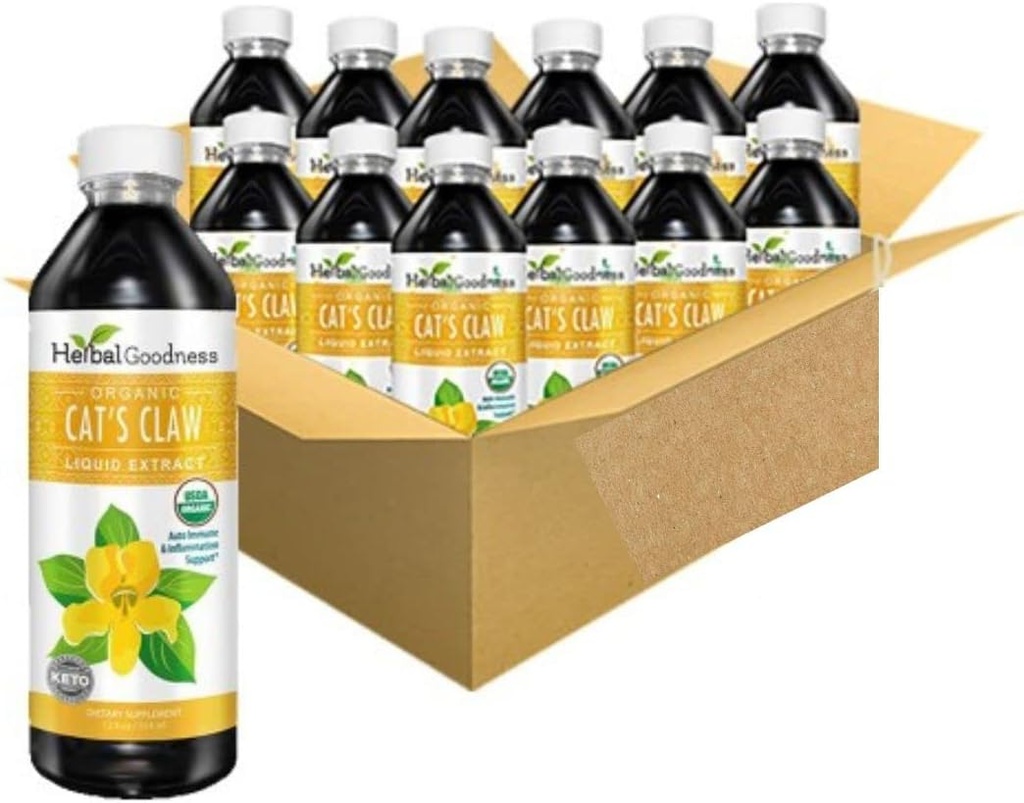 Cat's Claw Liquid extract -Vegan -Gluten-Free - Cat's Claw Liquid extract -12oz - Herbal Goodness (Pack of 12)