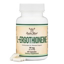 Ergothioneine Supplement (EGT) 30mg of Pure, Plant-Based L-Ergothioneine Per Capsule, 60 Count (May Support Longevity and Healthy Aging) Non-GMO, Gluten Free, Vegan Safe by Double Wood