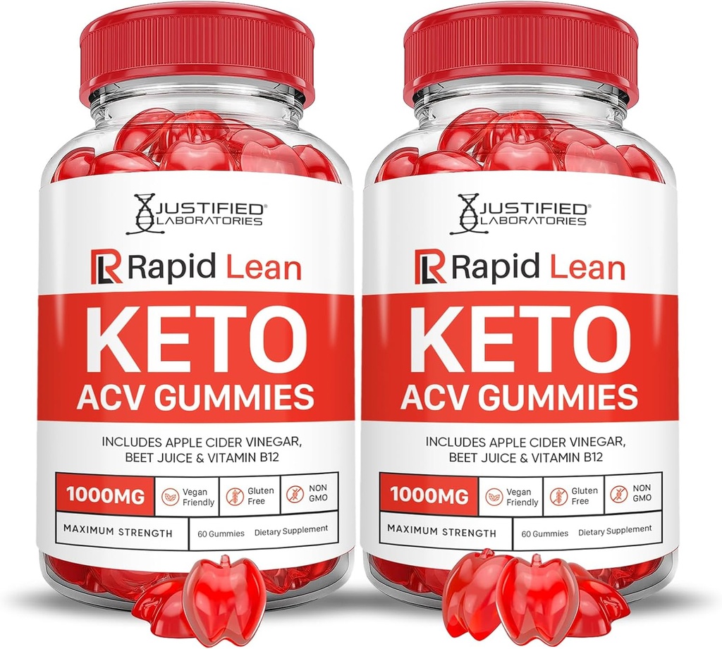 (2 balenia) Rapid Lean Keto ACV Gummies Advanced Formula 1000MG Rapid Lean Keto Gummies Ocot Apple Cider Formulated with Pomegranate Beet Juice Powder B12 Vegan Non GMO 120 Gummy