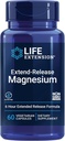 Life Extension Extended-Release Magnesium, pitkittynyt sydämen ja luun terveystuki, sydän- ja verisuonitautien ja verenpaineiden terveystuki, biologisesti saatavilla oleva Formula, Gluteeniton, ei-GMO, kasvissyöjä, 60 kapselia