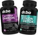 Karcoal & Colon Cleanser Detox - Coconut Charcoal Pills & Colon Cleanse for Stomach Gas Bloat & Regularity - Bowel Movement Supplements for Stomach Bloating, Gut Support