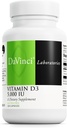 DAVINCI Labs vitamina D3 5000 IU - Suplemento dietético para soportar dentes e ósos saudables, función cardiovascular e saúde inmune * - con 5000 IU por porción - sen glute - 120 cápsulas