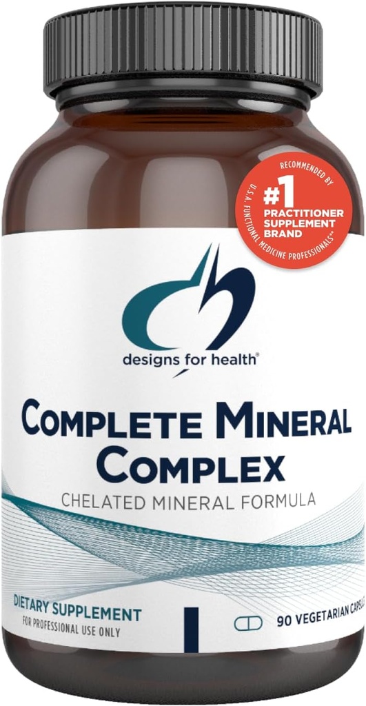 Designs for Health Complete Mineral Complex - Essential + Trace Minerals Supplement with Magnesium Malate, Chromium, Zinc + More - Iron-Free Multi Minerals Blend - Vegan + Gluten Free (90 капсул)