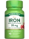 Nature's Truth Iron Supplement for Women & Men | 28 mg | 90 Capsules | Iron Bisglycinate | Non-GMO, Gluten Free