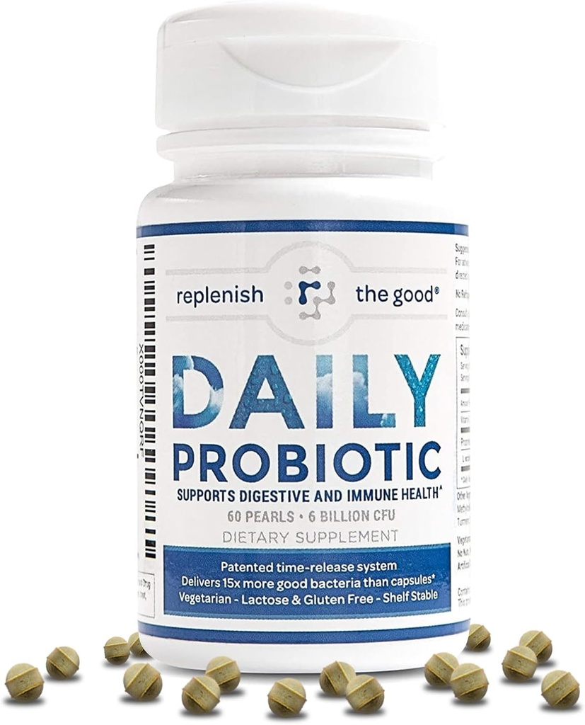 Daily Probiotic - 6 Miliard CFU - Supports Digestive Health -15x More Effective than Regular Capsules - Relieves Gas, Bloated Stomach & Acid Restruct (60 Count)