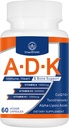 ADK Vitamin Təhlükəsizliyi 20000 IU - Böyük Potency Vitaminlər A, D3 və K1 Heart, Bone Health və Immune Support Vitamin ADK 60 Kapsüllər