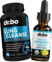 Lung Cleanse Supplement Pills & Drops - Saúde Respiratória Orgânica Drops Supplements Herbal Lung Cleanse, Mullein - Detox Herbal para Pulmões & Mucus Bronquial Saúde Mullein