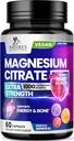 Magnesium Citrate Supplement Таблетки 1000mg - 3X Міцність Magnesium Supplements for Bone, М'язи, Серце, Nature's Sleep Support для чоловіків і жінок, Vegan Mag Mineral, Non-GMO, Пляшка в США, 60 Капсули