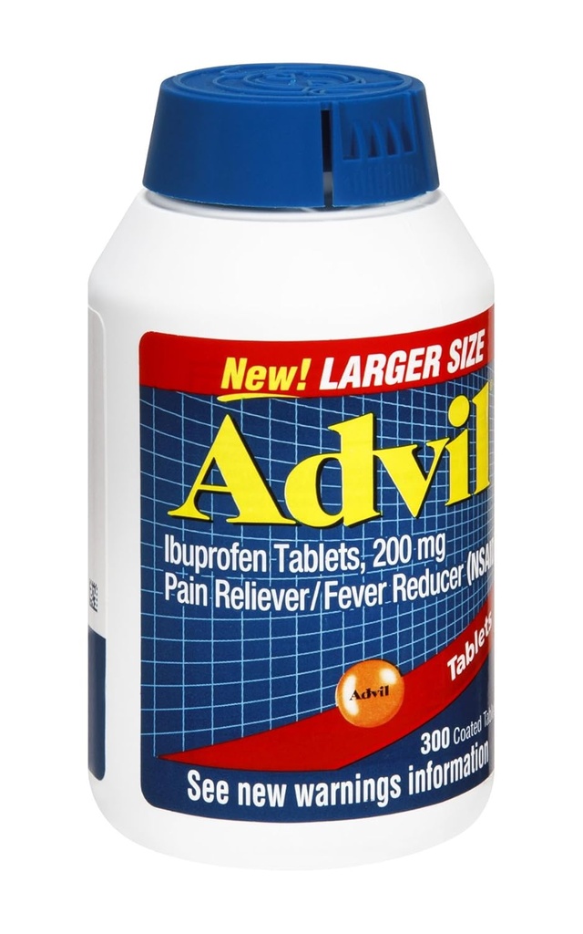 Advil Ibuprofen 200mg Coated Tablets , 300 CT (Pack of 3)