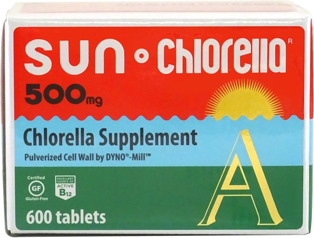 Sun Chlorella Twice As Nice Bundle 2ct 500mg Цялото тяло Wellness Green Algae Superfood Addition 600 Tablets Plus Green Algae Superfood Addition 10x6g Packets