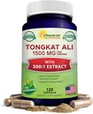 aSquared Nature Tongkat Ali 1500mg - 120 Capsules - Longjack (Eurycoma Longifolia) 摘录补充品 & Long Jack 根粉药 - Tongkat Ali 供男女使用