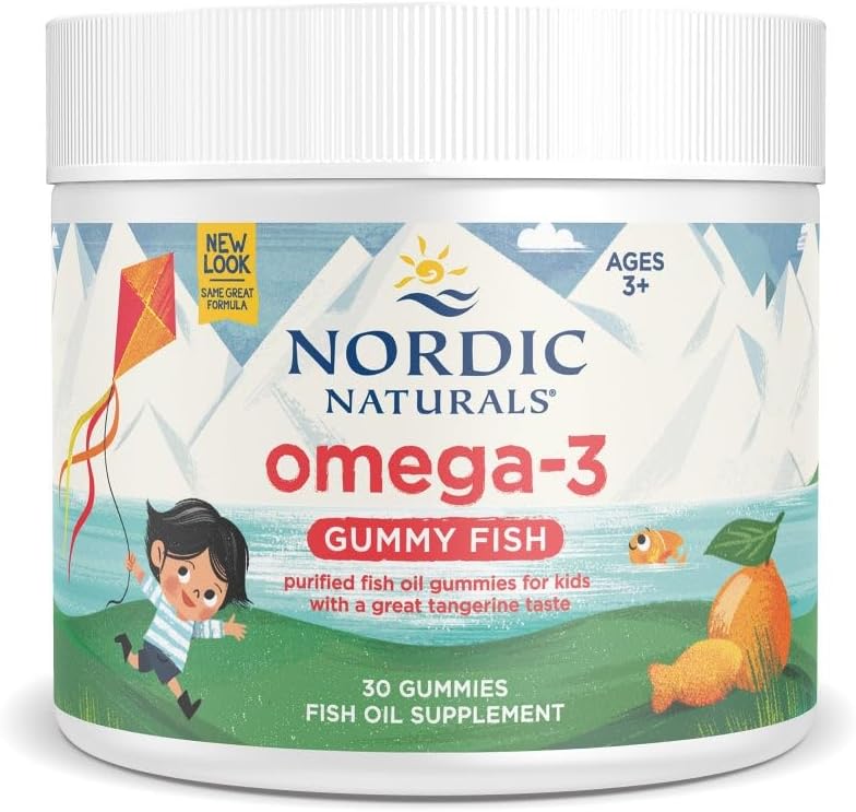 Nordic Naturals Nordic Omega-3 Gummy Fish, Tangerine - 30 Gummy Fish - 124 mg Total Omega-3s EPA & DHA - Non-GMO - 30 Servings