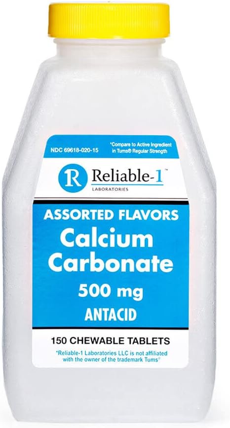 Reliable 1 Calcium Carbonate 500 mg 150 Tablets (1 Bottle)