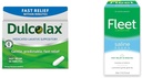 Dulcolax Fast Relief Laxative Suppositories Fast Relief, Peräsuolessa vain, Bisacodyl, 10 mg & Fleet Laksative Saline Enema for Adult Ummetus, 4,5 fl oz, 4 pulloa