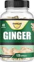 Ginger Root Capsules, organik Ginger Root Toz 2500 mg ile hizmet başına yapılır, 120 Sebze Capsule 40 Hizmet