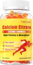 1200mg Calcium Citrate Gummies for Adult: Sugar Free Vegan Vitamin Supplement with D3 K2 - Women Men High Absorption Supplement for Bone Teeth (60 Count(Pack of 1))