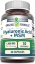 (原始内容存档于2018-09-21) (英语). Amazing Formules Hyaluronic Acid & MSM Supplements + 1000 Mg Pervice + capsules + NO-GMO → Gluten Free → NAUSA (1 Pack, 60 Counts).