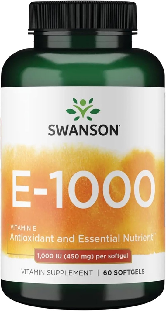 Swanson vitamīns E 1000 Iu 1000 Iu (450 Milligrami) 60 Sgeli