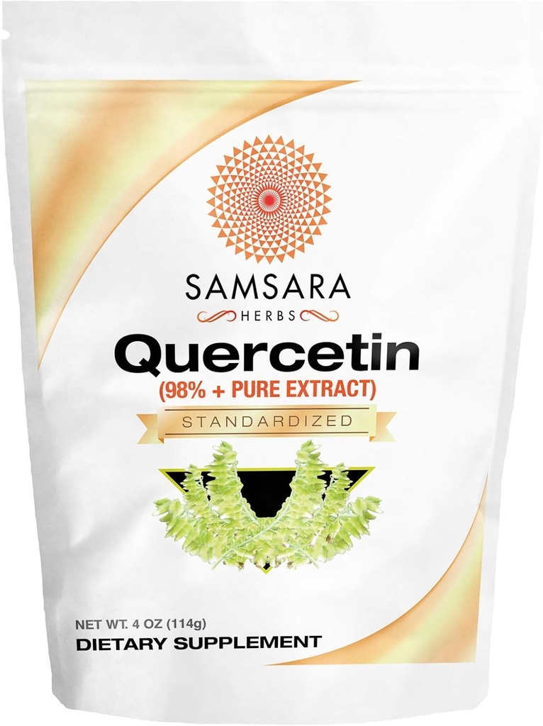 Samsara Herbs Quercetin 98%+ Pure Extract Powder (4oz/114g) - Equal to 228 x 500mg Capsules