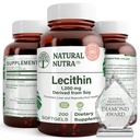 Natural Nutra Soy Lecithin 1200 mg Dietary Supplement - Brain Function, Liver Health, Improve Procreant Health, Boosting Supplement - Gluten-Free, BPA-Free, 200 Softgels in Recyclable Glass Bottles