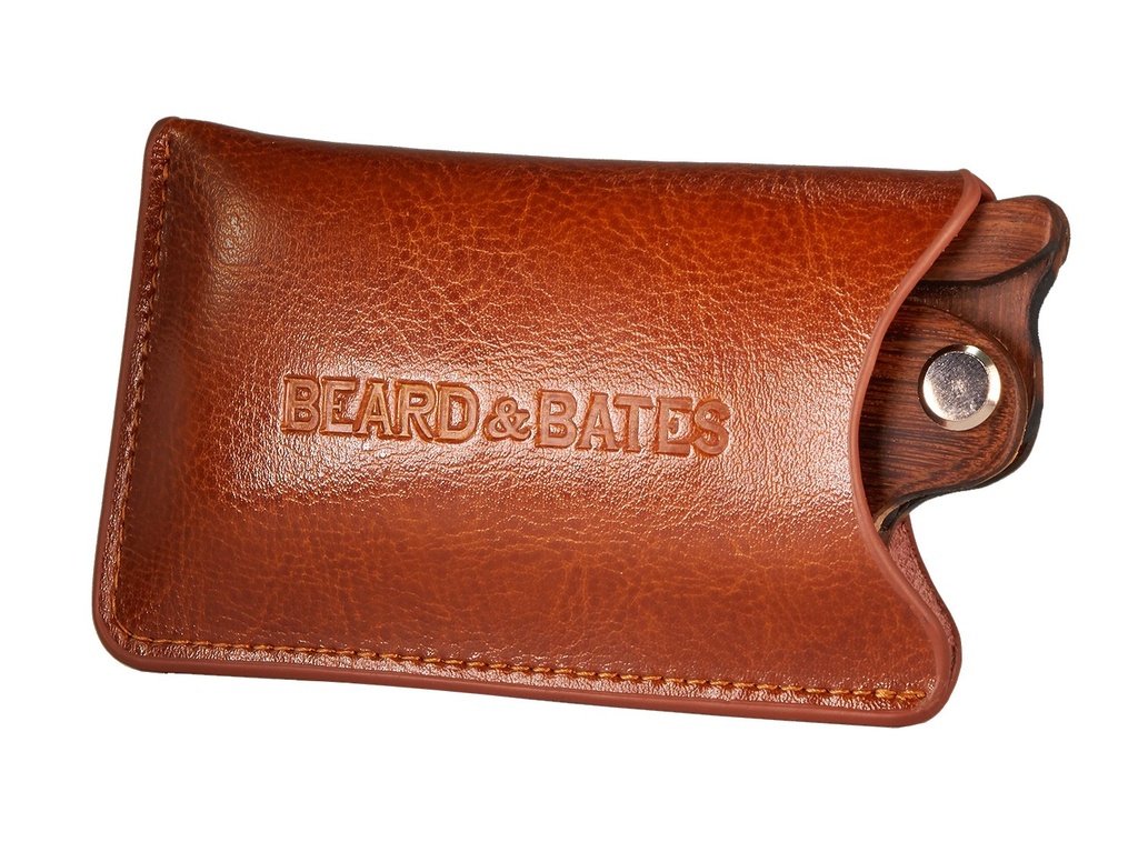 Beard & Bates Genuine Leather Pouch - Para o Sandalwood Switchblade | Caso accesorio protexido para Wooden Comb (Pobra só!!)