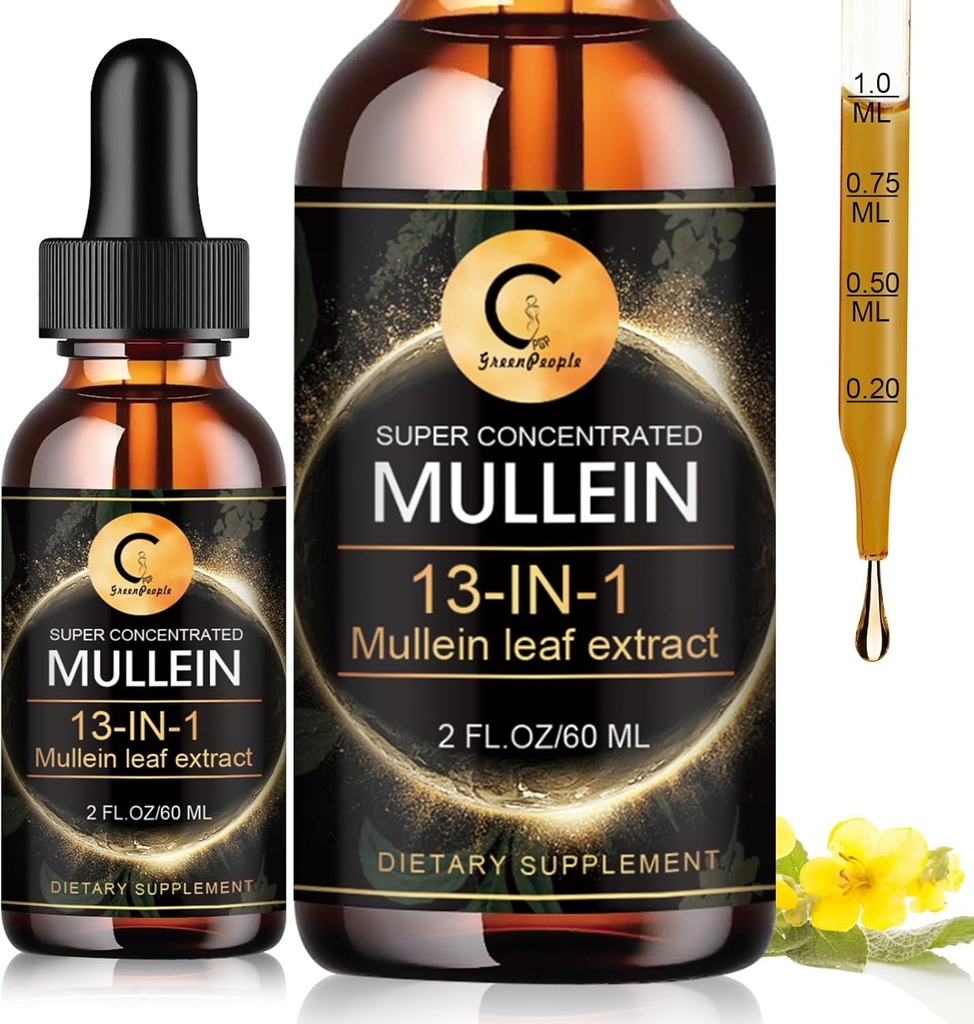 Girades per Lung, Mulin Leaf Extracter, Super Focus al Multin Tin Tin Lin, Vagan, No-GMO, 2 FLZ