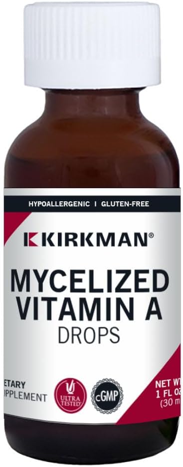 Kirkman - Mycelized Vitamin A Flydende - 30ml - Essential Vitamin - Understøtter immunsundhed - Hypoallergen