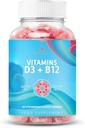 B12 Vitamini ilə Canlı Vitamin D3 Gummies - 60 Vegan Vitamin B12 və D3 ilə Ct Immune Support Gummies, Genişləndirilmiş Bone & Muscle Strength, Hearth Health və Enerji - Strawberry Flavor