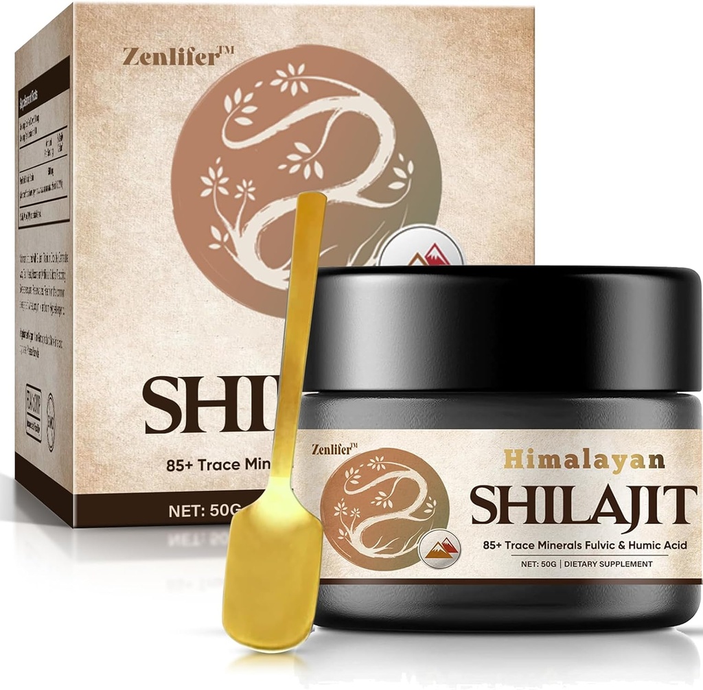 Shilajit Pure Himalayan Organic Shilajit Resin, Potency Natural Organic Shilajit Additive Resin with 85 + Trace Minerals & Fulvic Acid for Energy, Immunal Support