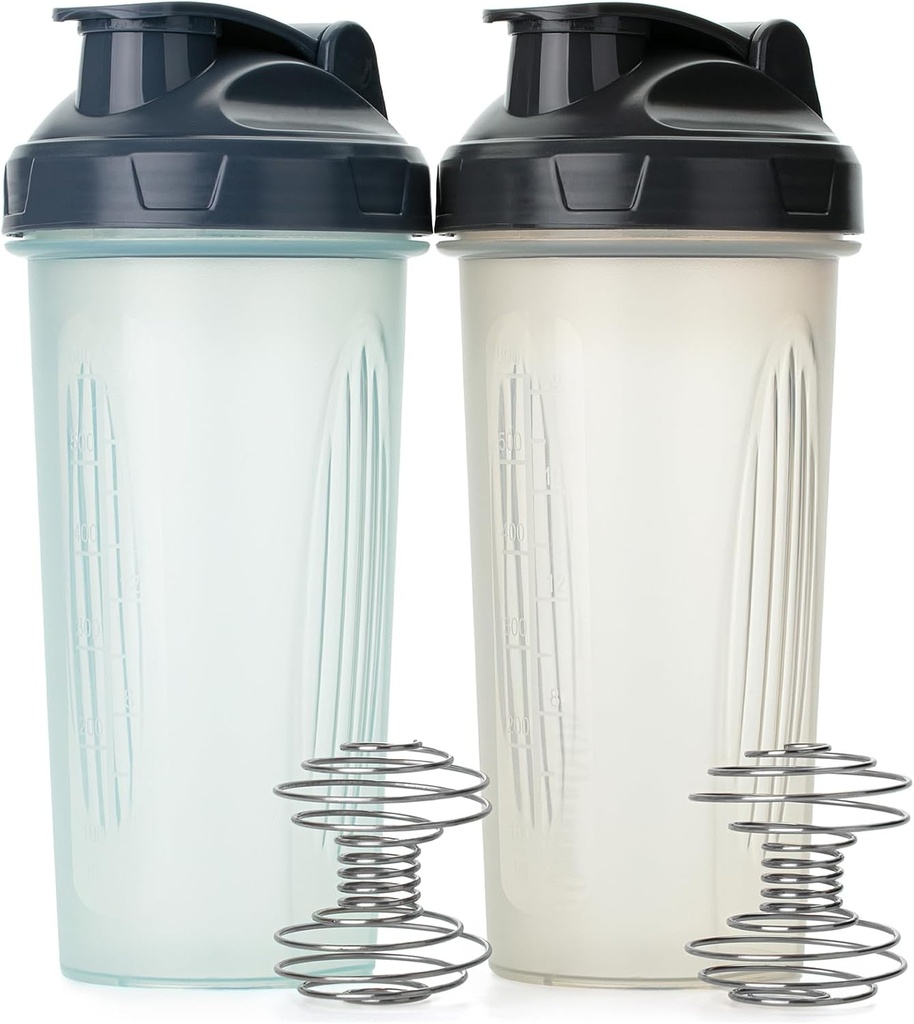 P. Pen- Shaker Buteliai baltymų maišeliai, 28 oz, 2 Pack, Skaidrus, baltymų Shaker Butelis su vielos Whisk Ball, Blender Butelis