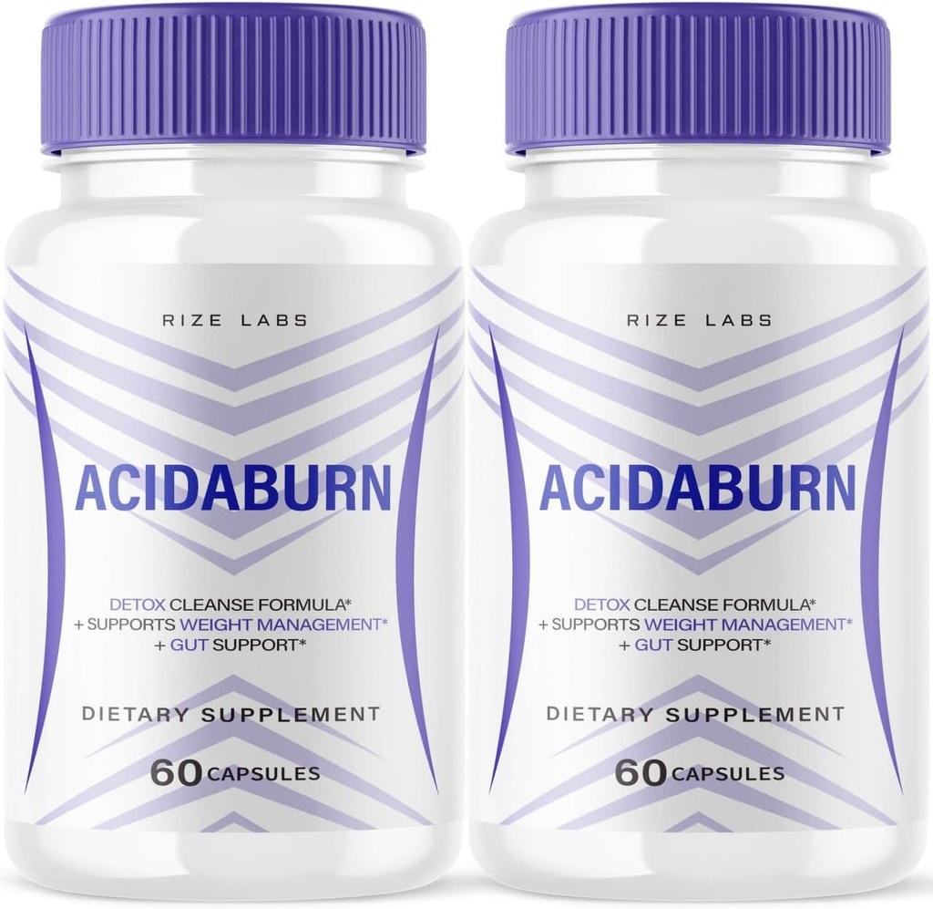 (2 packs) Acidaburn Capsules, Acidaburn pilule avancée pour une perte de poids saine, Acidaburn Mode de vie actif pour une meilleure vie, Acidaburn Formule de force maximale, Acidaburn Avis (120 capsules)