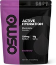 Osmo Active Hydration Electrolyte Powder (2lb hersluitbare zak) - Inclusief natrium, Magnesium, Kalium, Carbs & Vitaminen, Cane Sugar - Alle natuurlijke ingrediënten, 3X snellere hydratatie Black Berry