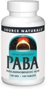 Source Naturals PABA - para- Amino Benzoesav, 100 mg diétás kiegészítés - 100 tabletta