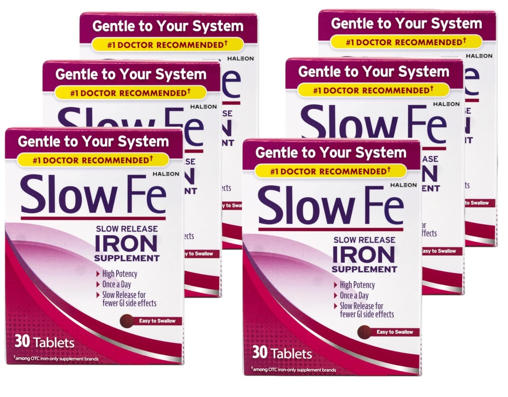 Slow Fe Slow Release Iron, Tablets 30 ea (Pack of 6)