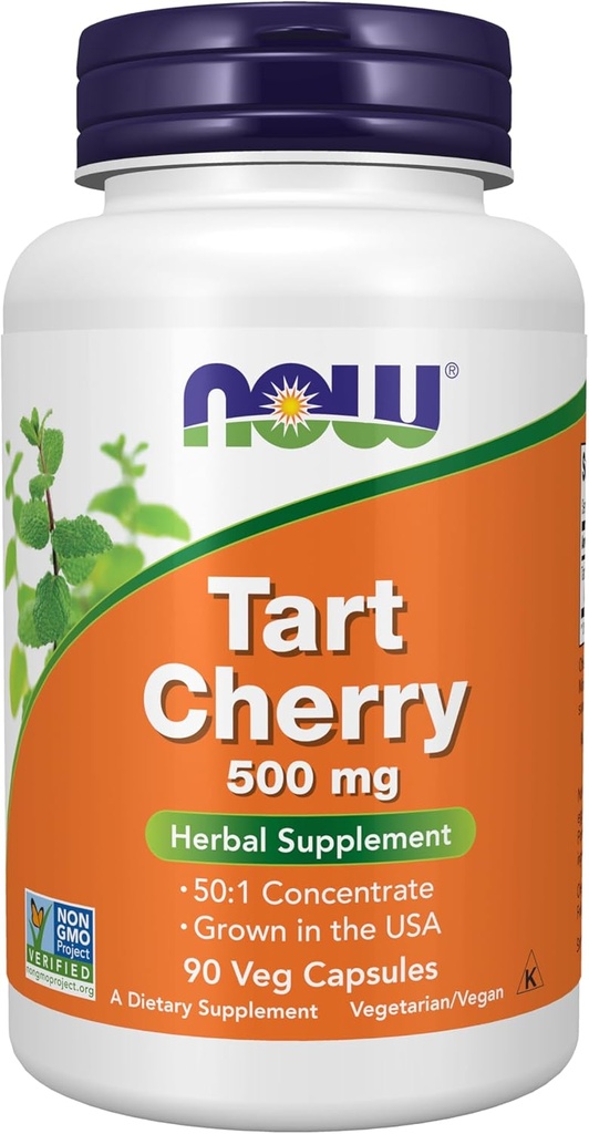 Tart Cherry (Prunus cerasus) 500 mg, 50:1 Focus, Herbal Supplement, 90 Veg Capsules