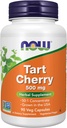 NOW Foods Supplements, Tart Cherry (Prunus cerasus) 500 mg, 50:1 Συμπυκνωμένο, φυτικό συμπλήρωμα, 90 Veg Capsles