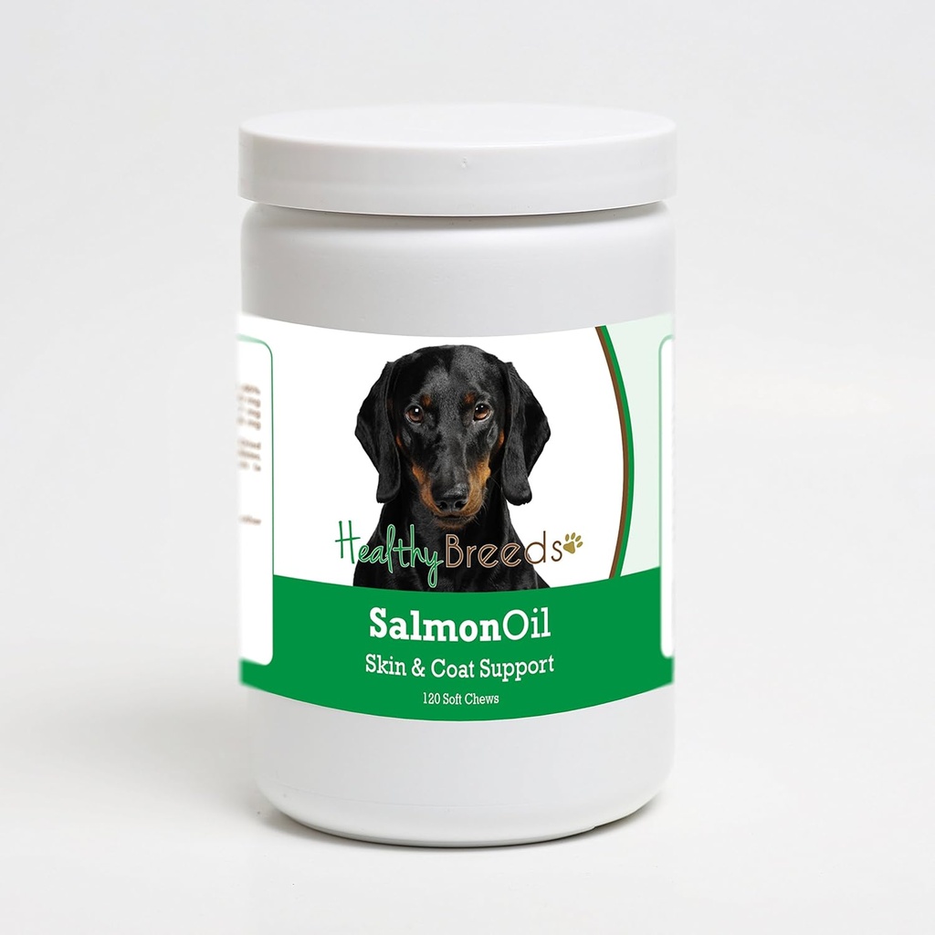 Здоровые породы Dachshund Salmon Oil Soft Chews 120 Count