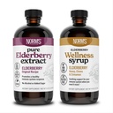 Norm's Farms Elderberry Extract & Wellness Syrup Bundle 2 PK - Supporto immunitario Syrup per bambini e adulti - Made in USA, Pure, Potent, Ingredienti naturali, Vegan, Gluten-Free, Non-GMO - 8 Oz