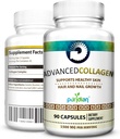 Colageno Hidrolizado para Mujer Pastillas Advanced Collagen+ para La Cara, Cabello, Uñas Y Piel Saludable - 90 Capsulas De 1500 mg De Colágeno Puro Y Natural