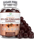 Sugar-Free Ceylon Cinnamon Gummies (2,000mg/Serving) – Vegan, Gluten-Free Herbal Cinnamon Supplement – Replace Cinnamon Capsules, Pills & Powders, 7-Keto – 60 Chews