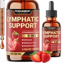 9in1 Limphatic Drainage Drops Supplement - Echinacea | Elderberry | Dandelion | Rosehip | Cleavers | Calendula | Burdock - Lymph System Liquid Extract - Immune, Cleansing - 2 Fl Oz - 60 Days