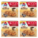 Atkins Blueberry Flavored Soft Baked Energy Bar, High in Protein Snack Bar, Low Sugar, High Fiber Snack, Protein Snack, 4 Packs (4 Bares Cada)