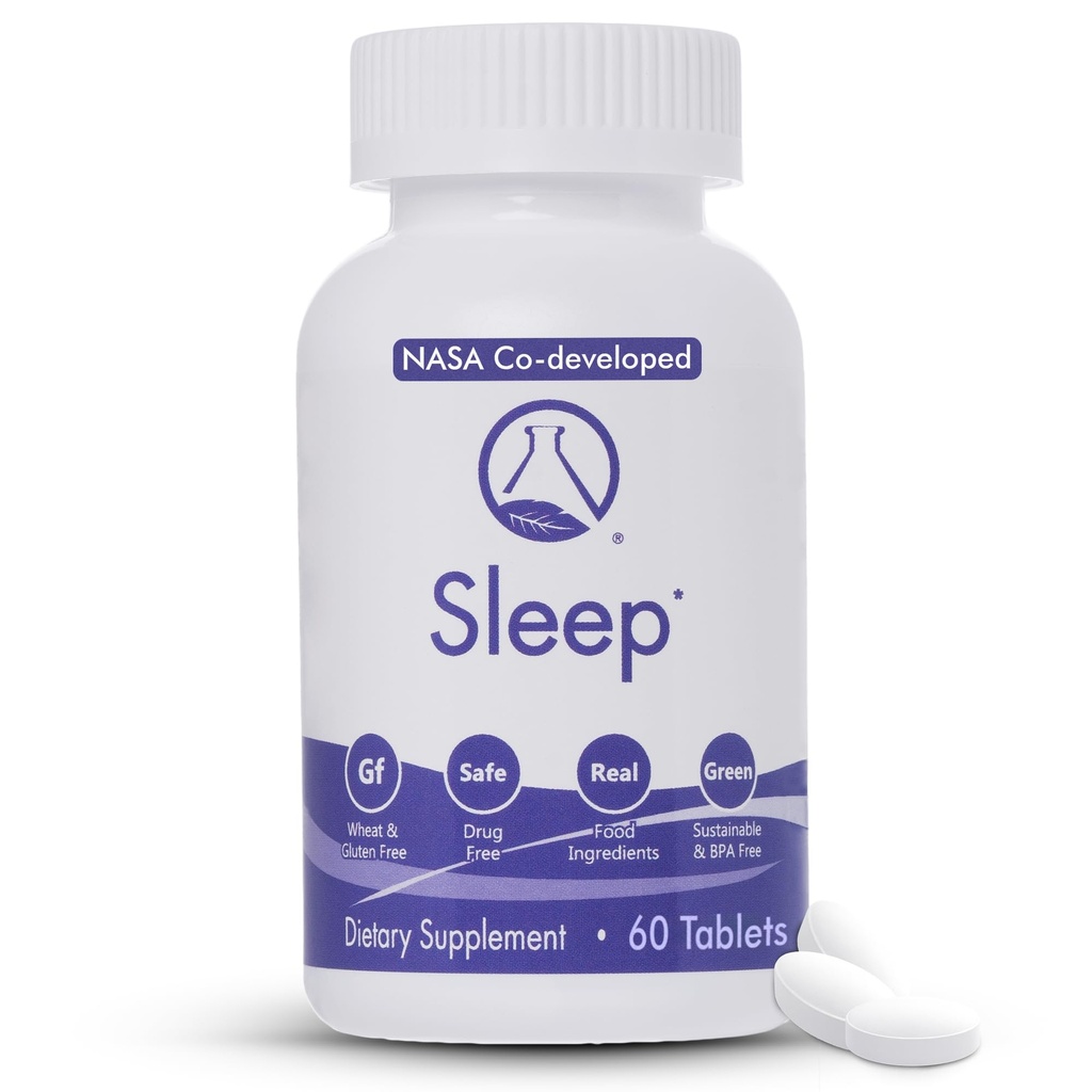 Sleep - Natural Sleeping Aid Supplement Tablets with Valerian Root, Passionflower, Magnesium, Melatonin, Soothing Herbs for Relaxation, Recovery and Sleep - NASA Technology, 60 ct