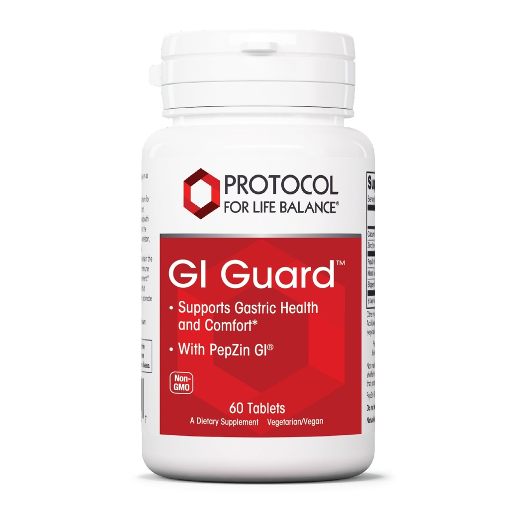 PROTOCOL FOR LIFE BALANCE GI Guard - for Gastric Health & Comfort - with PepZin GI - for Digestive Gut Health - Non-GMO & Vegan - 60 Tablets