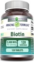 Amazing Formulas Biotin Təhsili | 15000 Mcg Per Xidmət və ya 120 Tablet / Gluten Pulsuz / ABŞ