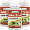 La millor naturalitat Naturals Cely Seeda 600 mg 180 taules (180 Compte (Pack of 3))